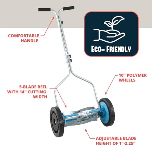 American Lawn Mower Company 14″ (35.6 cm) 4-Blade Manual Reel Mower – 5-Position Height, 20 lb (9.1 kg) - Image 21