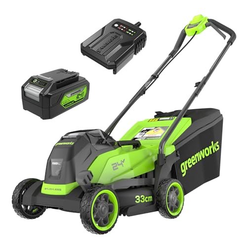 Greenworks 24V Brushless Cordless Push Lawn Mower – 13″ (33 cm) Deck, 4.0 Ah Battery & Charger Included - Image 2