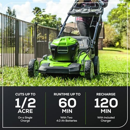Greenworks 40V Cordless Electric Lawn Mower – 16″ (40.6 cm) Deck, 4.0 Ah Battery, 45 Min Runtime - Image 19