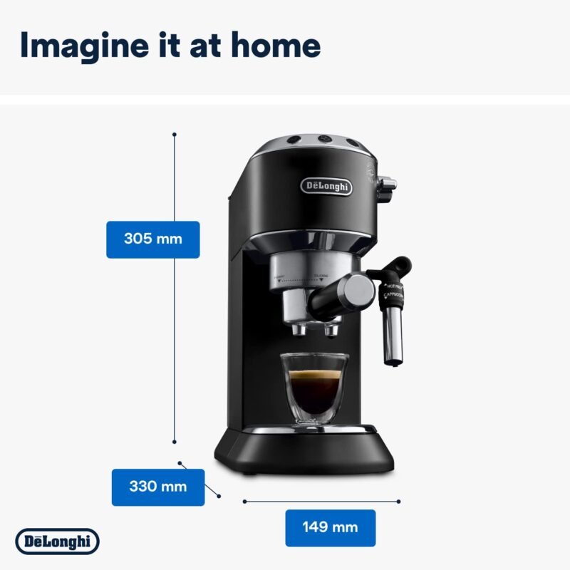 De’Longhi Dedica Style EC685M – 15-Bar Pump Espresso & Cappuccino Machine with Adjustable Cappuccino System, Slim 15 cm Silver Design - Image 20