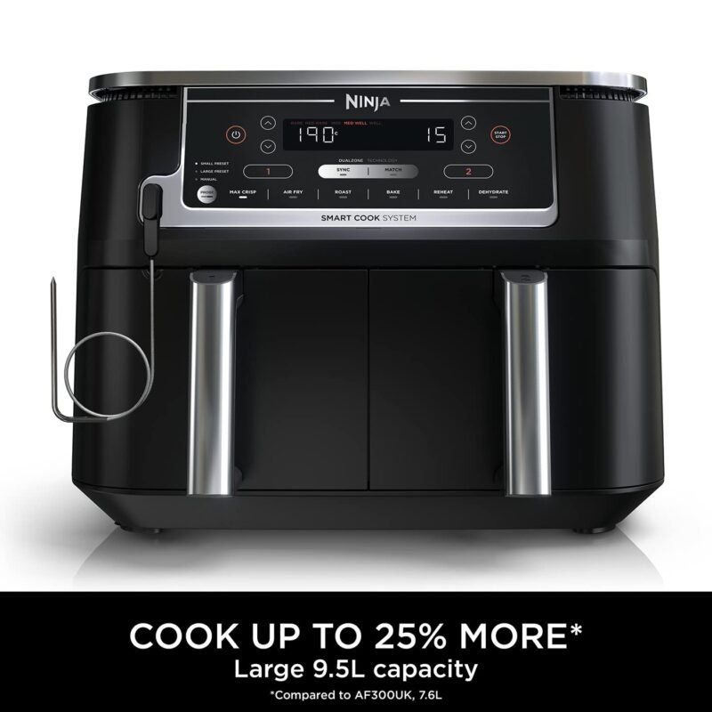 Ninja AF300UK Dual Zone Air Fryer - 7.6L, 2 Drawers, 6-in-1 Cooking, Energy Efficient, Oil-Free, Non-Stick, Dishwasher Safe, Black/Silver - Image 47