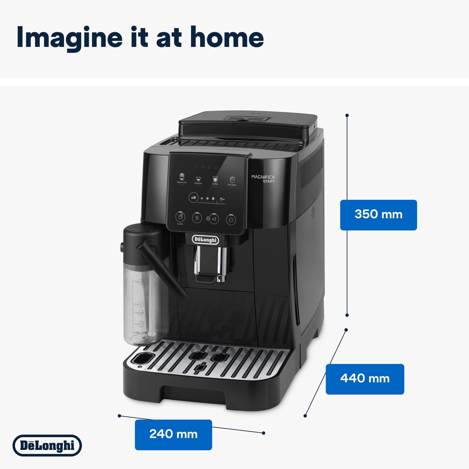 De’Longhi Magnifica ECAM222.20.B – Automatic Bean-to-Cup Espresso Machine with 4 One-Touch Recipes & Milk Nozzle, 1450 W (Black) - Image 7