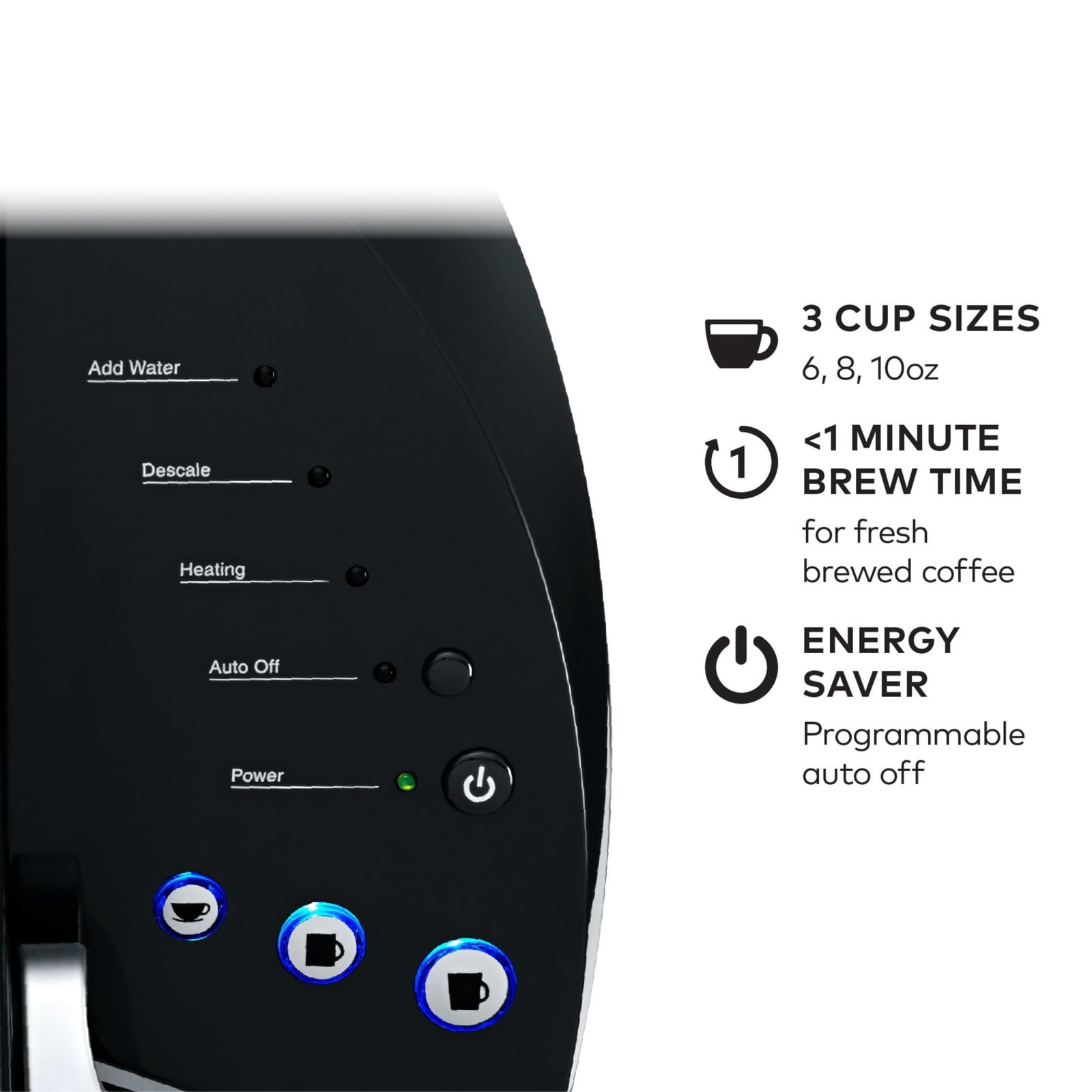 Keurig K-Classic Single Serve Coffee Maker – Programmable Drip Machine for K-Cup Pods, 3 Brew Sizes (6–10 oz / 177–296 ml), 48oz (1.42 L) Removable Reservoir, Auto-Off, Black - Image 9