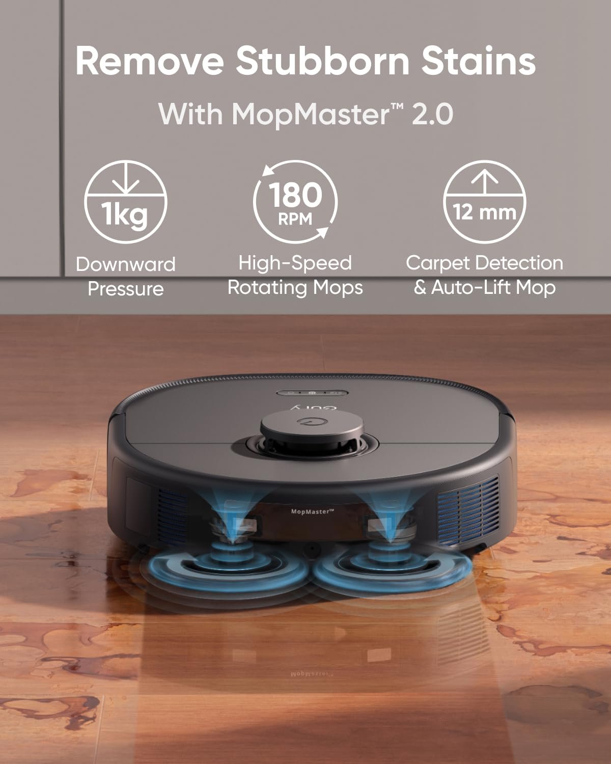 eufy X10 Pro Omni Robot Vacuum and Mop Combo, 8,000Pa Suction, Self-Emptying, Auto Mop Washing & Drying, Dual Auto-Lift Mops, AI Obstacle Avoidance, Black - Image 5