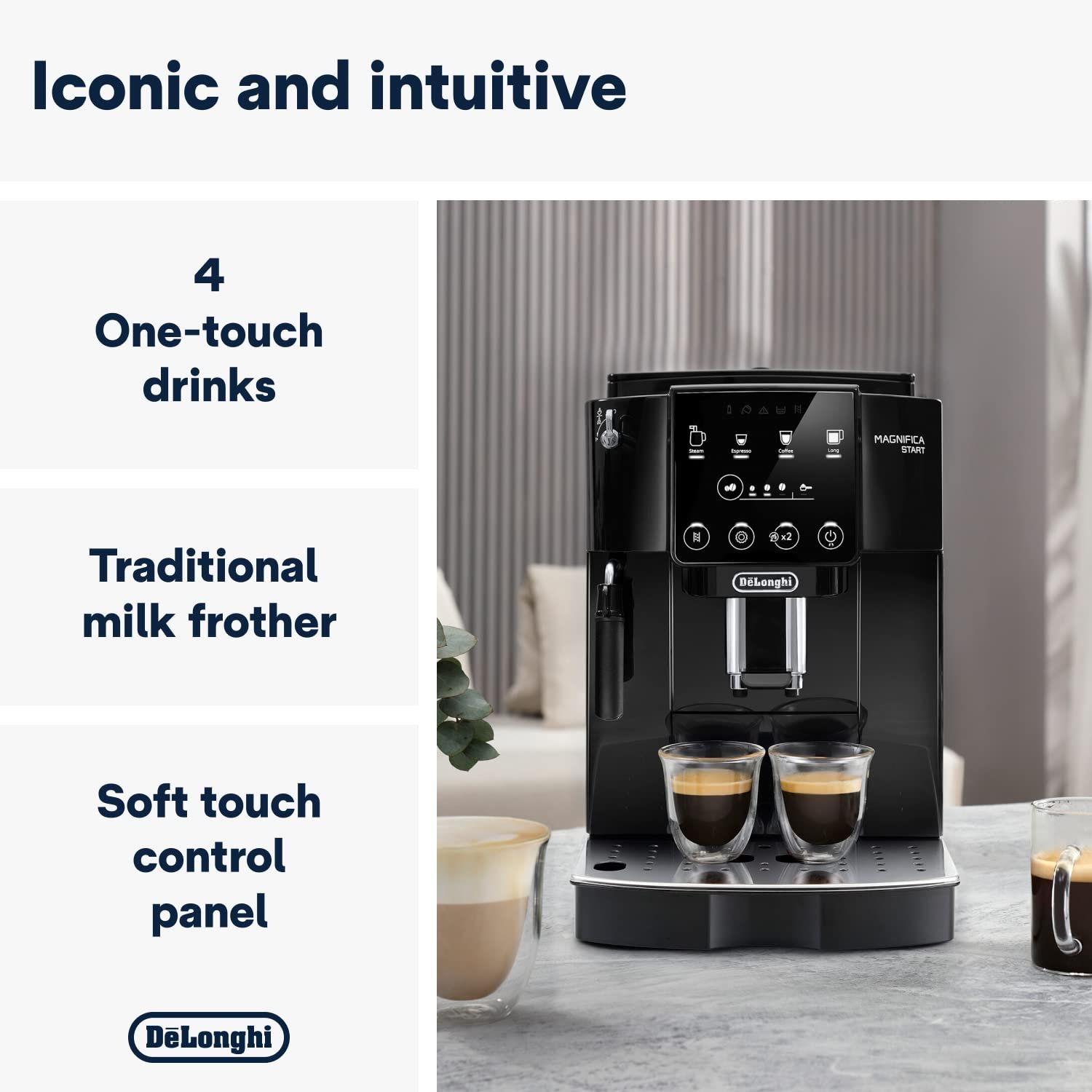 De’Longhi Magnifica ECAM222.20.B – Automatic Bean-to-Cup Espresso Machine with 4 One-Touch Recipes & Milk Nozzle, 1450 W (Black) - Image 10