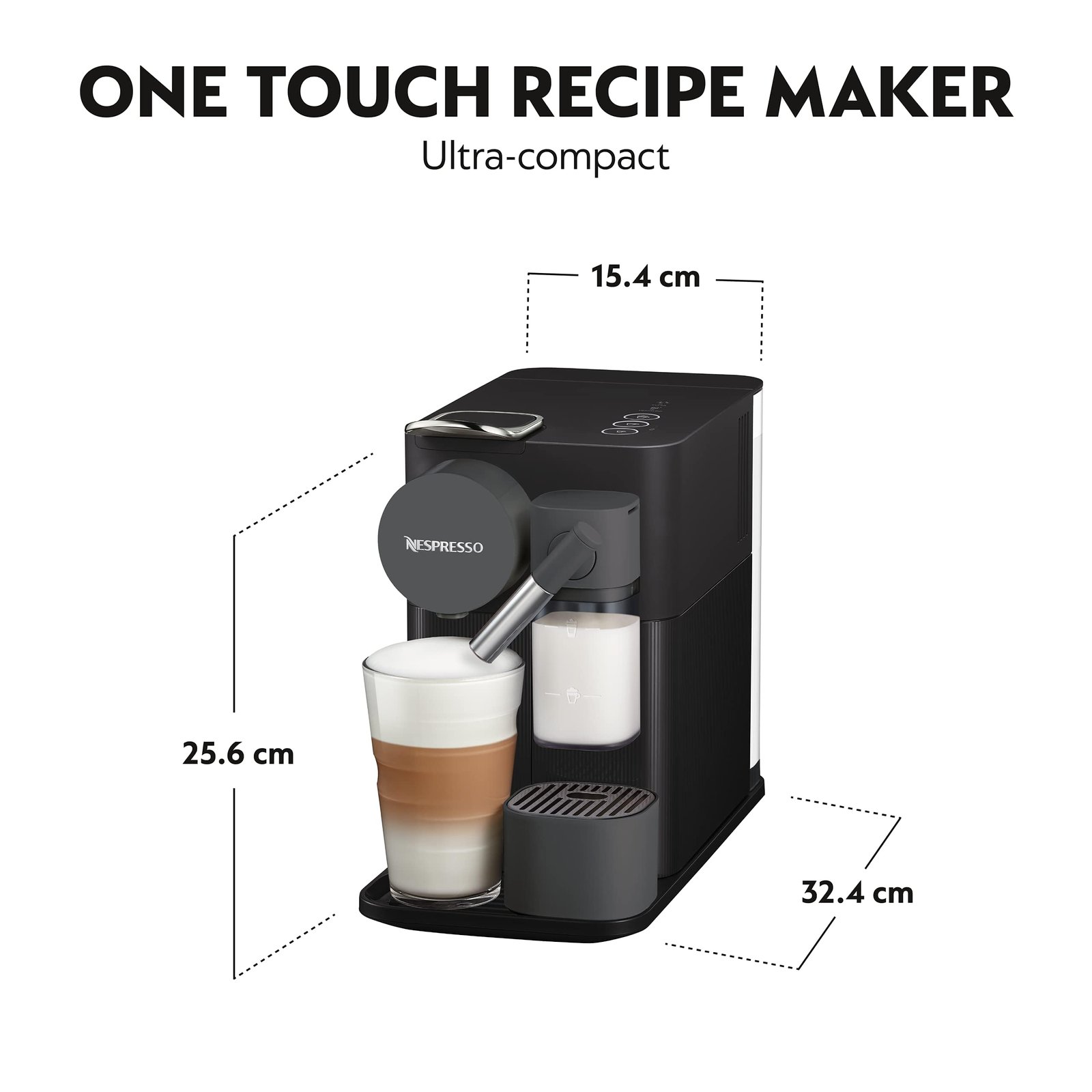 De’Longhi Lattissima One Evo EN510.B – Single-Serve Capsule Coffee Machine with Fresh Milk System, 19-Bar Pump & 3 One-Touch Recipes (Black) - Image 4