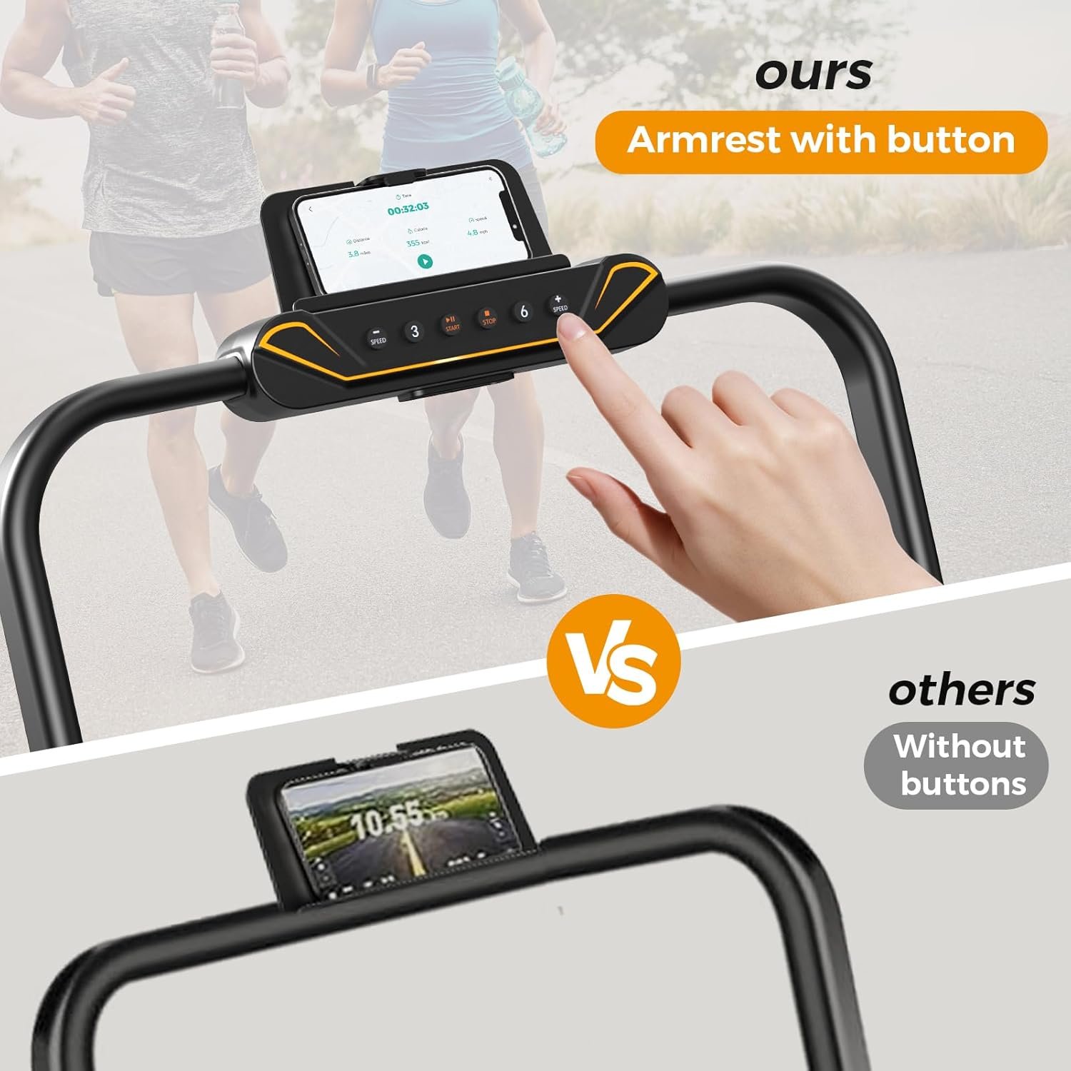 HiFast Under-Desk Walking Pad Treadmill – 0.6–7.6 MPH, 8% Incline, 300 lb Capacity, Foldable with Handle, Remote & App Control - Image 5