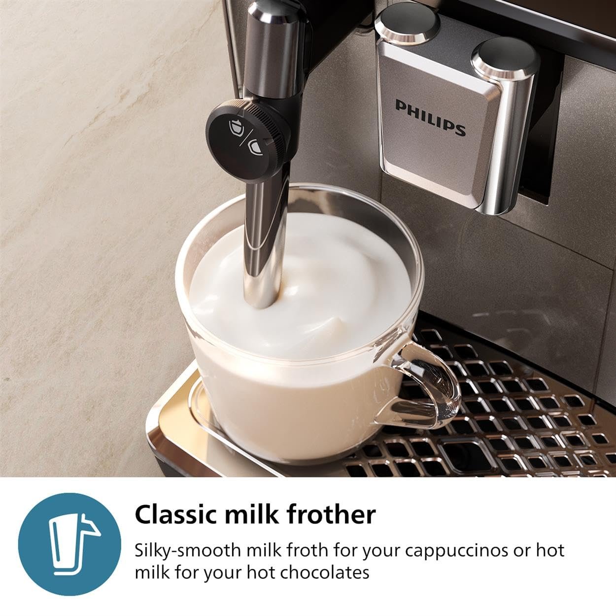 Philips 2200 Series EP2220/10 – Fully Automatic Espresso Machine with Pannarello Frother, Ceramic Grinder & AquaClean Filter (Matte Black) - Image 16