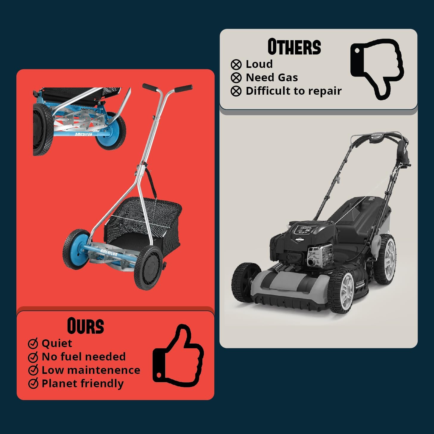 American Lawn Mower Company 14″ (35.6 cm) 4-Blade Manual Reel Mower – 5-Position Height, 20 lb (9.1 kg) - Image 74