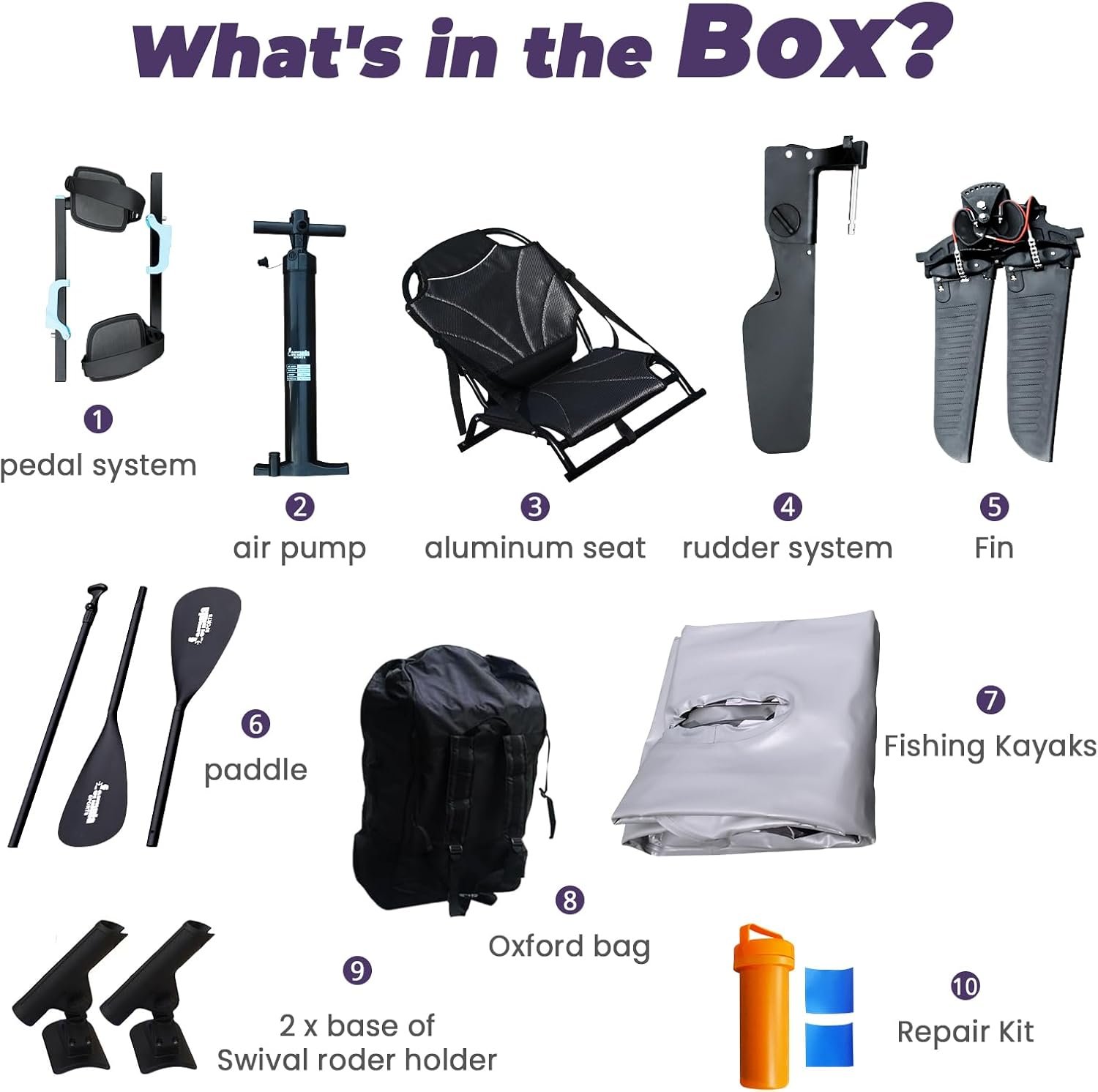 Formula Sports 1-Person Inflatable Pedal Drive Fishing Kayak – Folding PVC Kayak with Movable Seat, Pump, Paddle & Carry Bag, 410 lb Capacity - Image 7