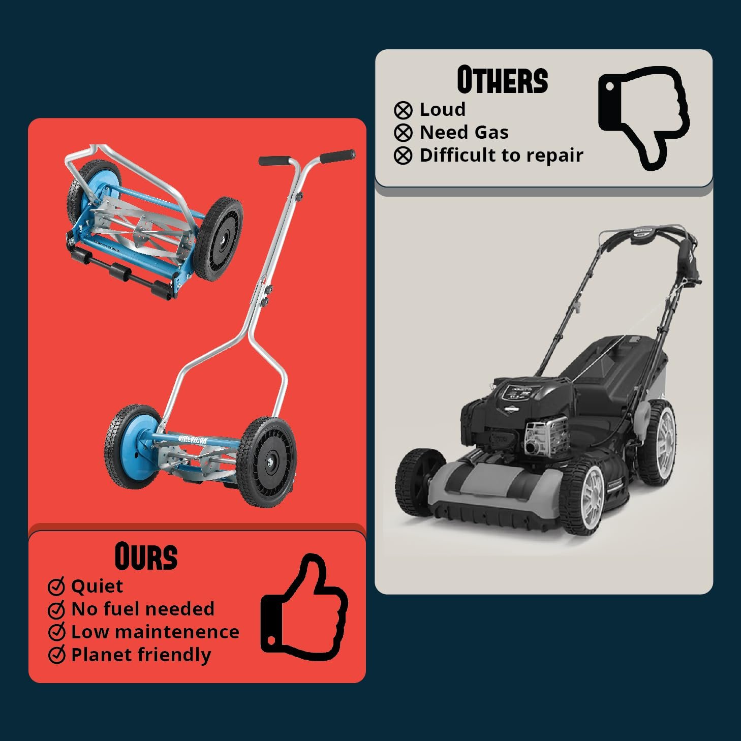 American Lawn Mower Company 14″ (35.6 cm) 4-Blade Manual Reel Mower – 5-Position Height, 20 lb (9.1 kg) - Image 23