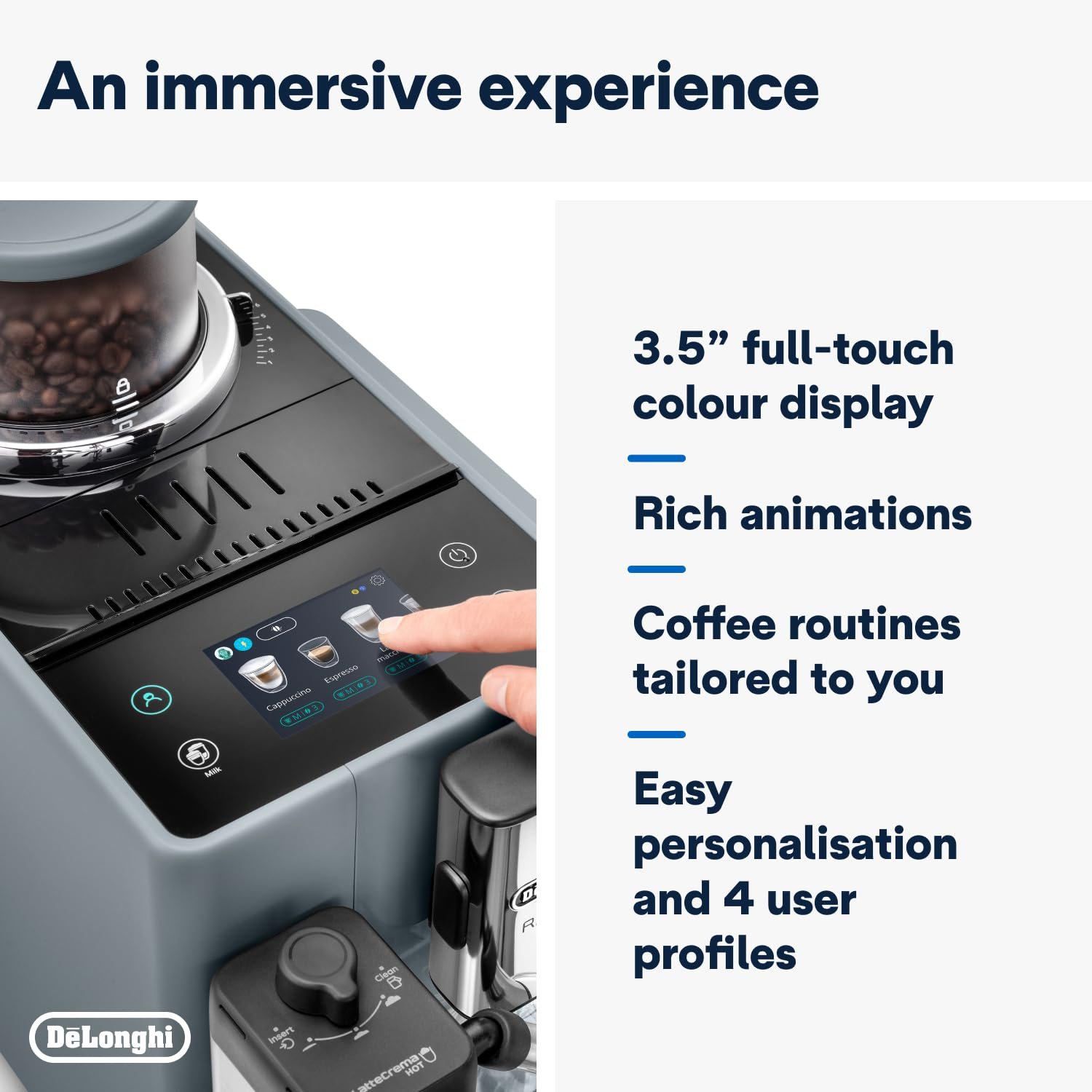 De'Longhi Rivelia – Bean-to-Cup Coffee Machine EXAM440.55.G - Image 8