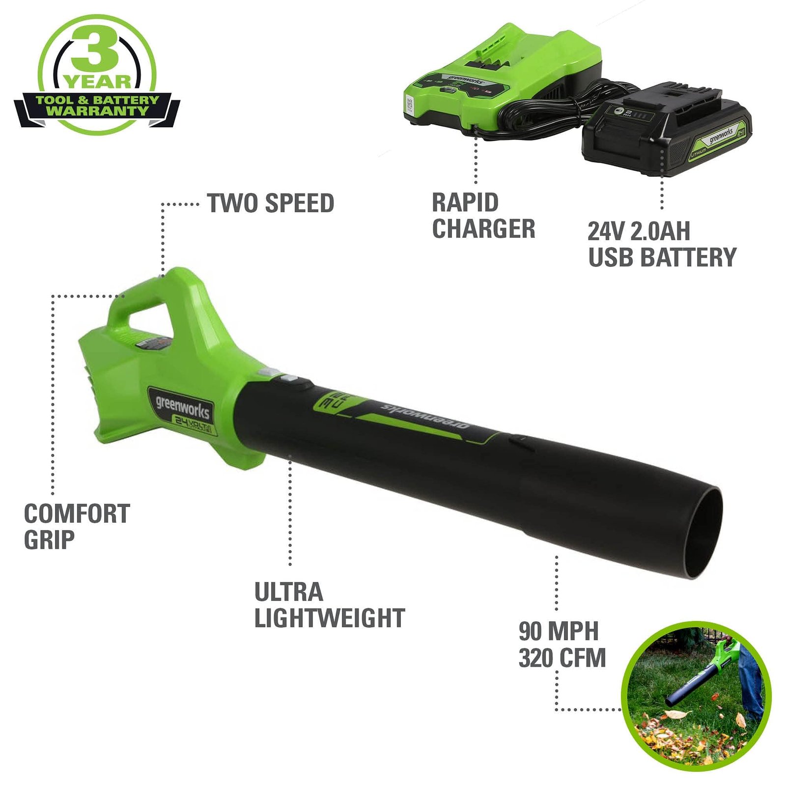 Greenworks 24V Brushless Cordless Push Lawn Mower – 13″ (33 cm) Deck, 4.0 Ah Battery & Charger Included - Image 69