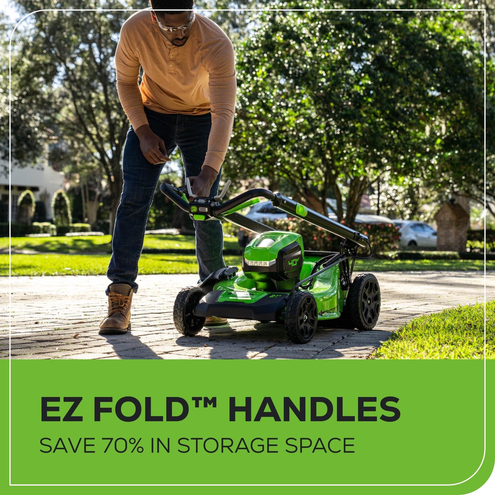 Greenworks 40V Cordless Electric Lawn Mower – 16″ (40.6 cm) Deck, 4.0 Ah Battery, 45 Min Runtime - Image 52