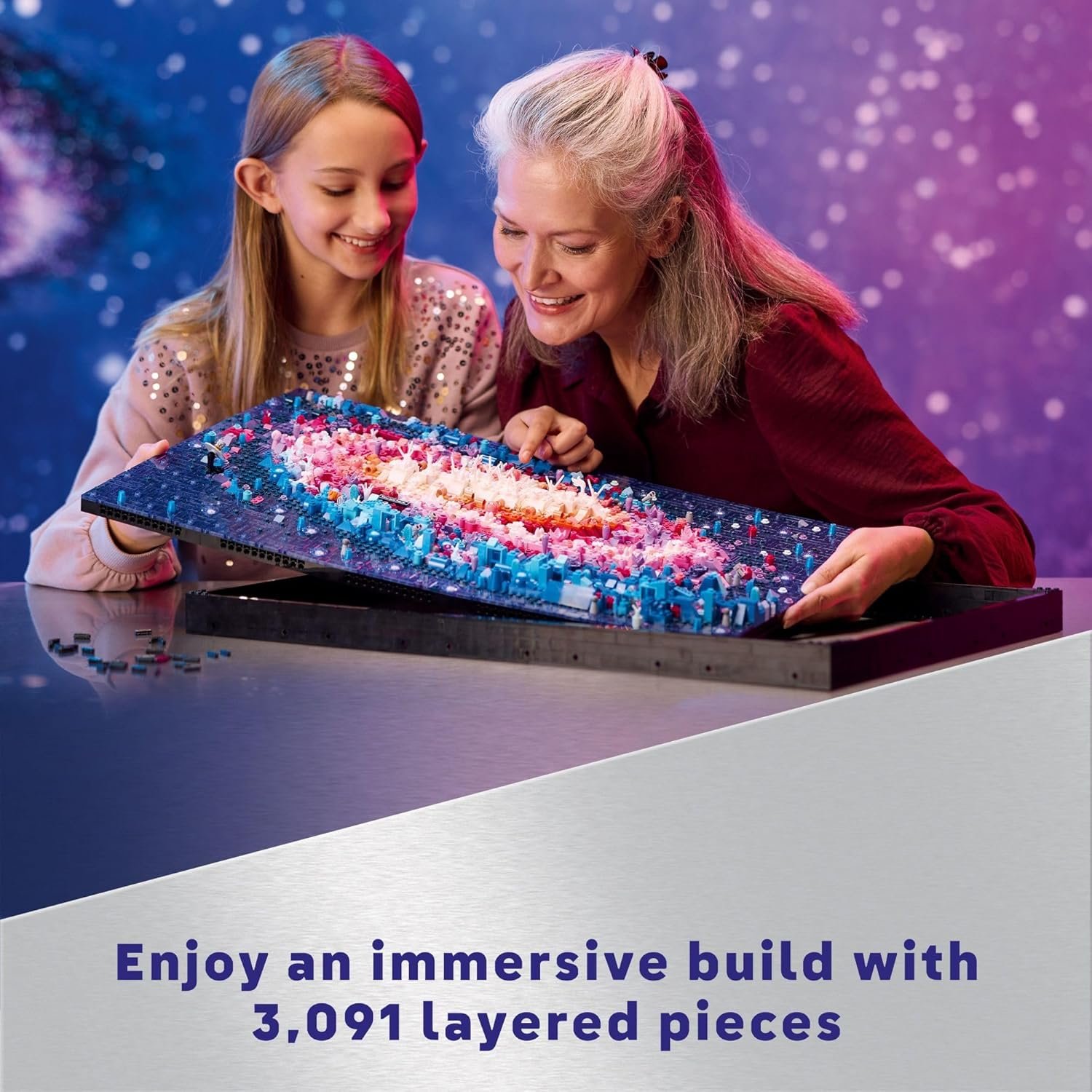 LEGO Art The Milky Way Galaxy 31212 – Space-Themed 3D Wall Art Building Set for Adults, 5-Panel Astronomy Display with Famous Celestial Features, 3,091 Pieces – Creative Gift for Space Lovers - Image 4