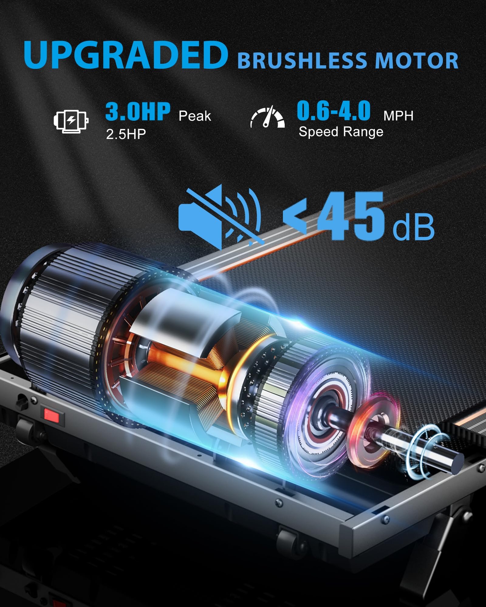 EVKRUN Under-Desk Walking Pad Treadmill – 0.6–12.5 km/h, 12 % Manual Incline, 300 lb (136 kg) Capacity, Large LED Screen, App & Remote Control (Foldable) - Image 11