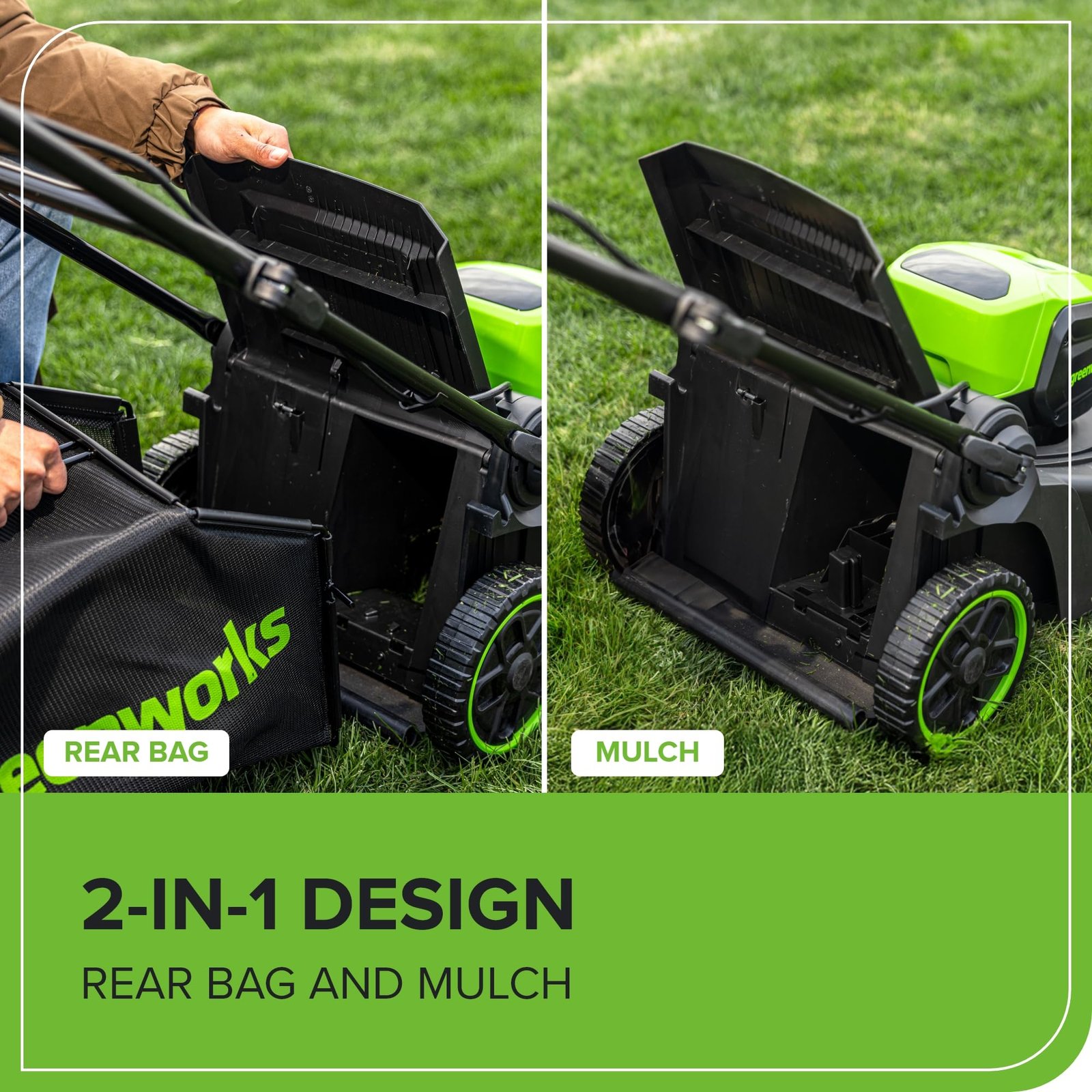 Greenworks 60V Brushless Cordless Push Lawn Mower – 17″ (43 cm) Deck, 4.0 Ah Battery & 3 A Rapid Charger, 40 Min Runtime - Image 47