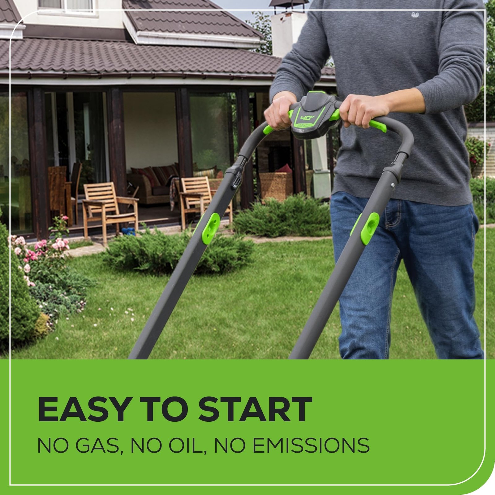 Greenworks 40V Cordless Electric Lawn Mower – 16″ (40.6 cm) Deck, 4.0 Ah Battery, 45 Min Runtime - Image 35