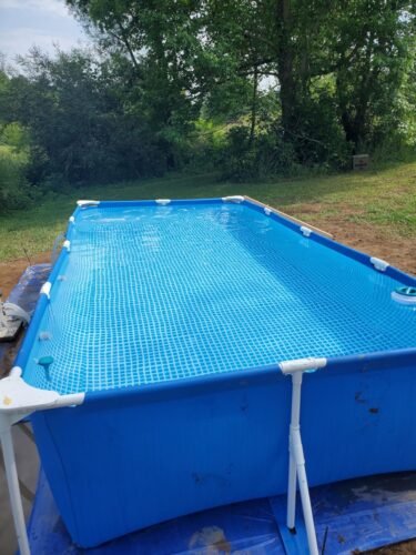 Intex 9.8ft x 6.6ft x 29.5in (300cm x 201cm x 75cm) Rectangular Above Ground Pool with Metal Frame & Flow Control Valve – Easy Setup Family Backyard Pool – 4,500L Capacity – Blue photo review