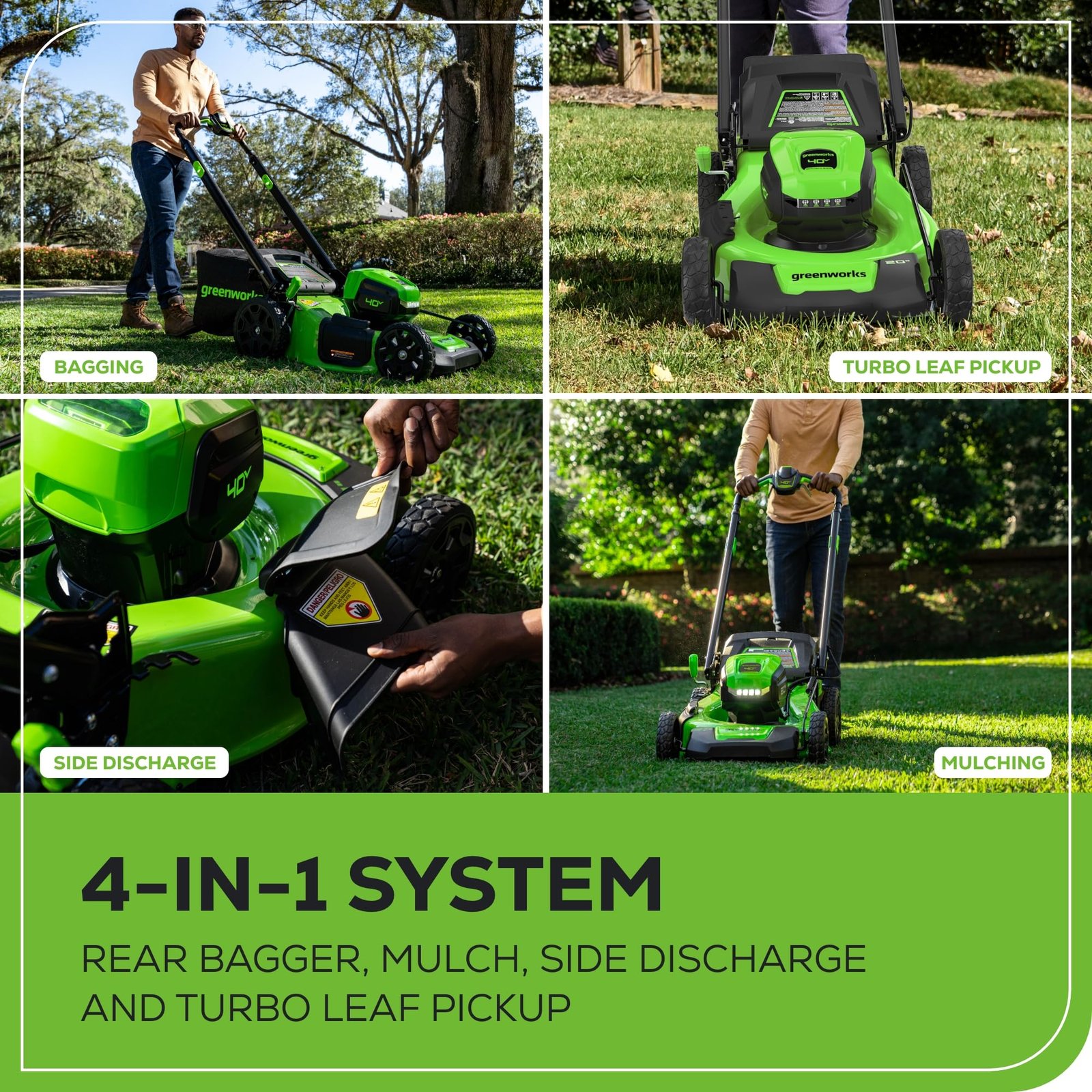 Greenworks 40V Cordless Electric Lawn Mower – 16″ (40.6 cm) Deck, 4.0 Ah Battery, 45 Min Runtime - Image 51