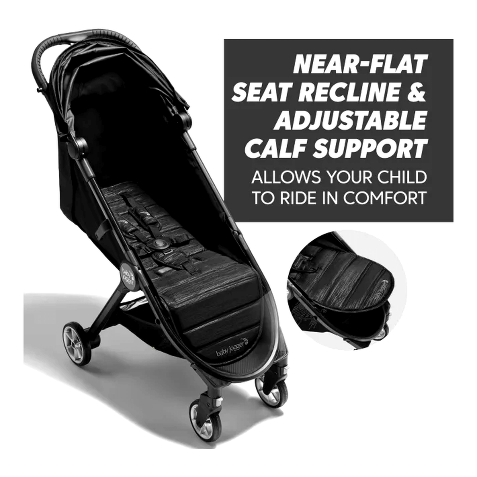 Baby Jogger City Tour 2 Single Compact Baby Stroller Foldable Pushchair - Black