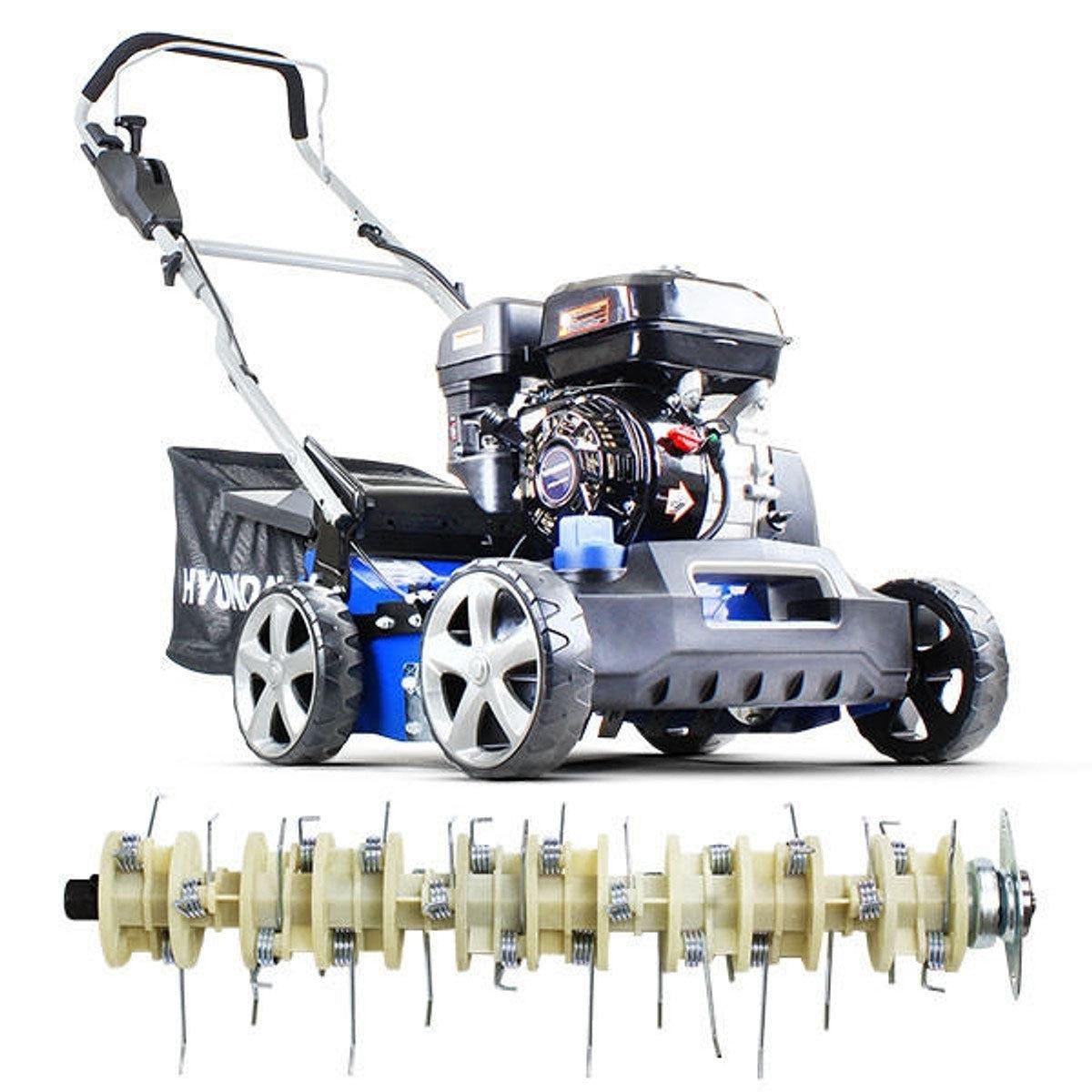 Hyundai HYSC210 40cm Petrol Lawn Scarifier & Aerator 212cc Engine, 4-Stroke Engine for Lawn Care & Maintenance